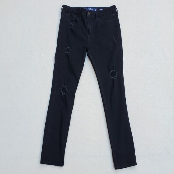 Hollister High Rise Super Skinny Classic Stretch Jeans Black Size 3S - Picture 1 of 8